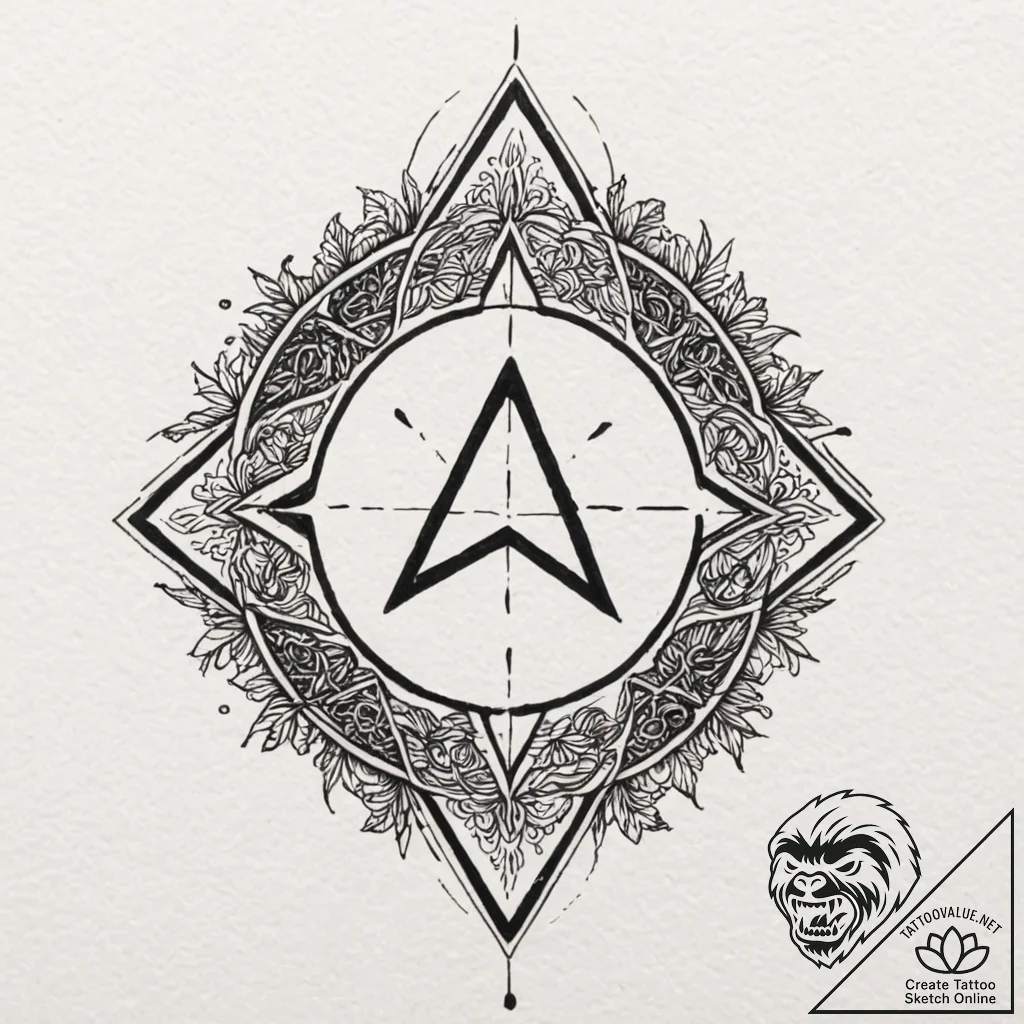 A linework design of the mysterious symbol fr... - tattoo sketch (№1752181399_0, 10.07.2025 21:03) — tattoovalue.net