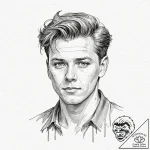 A watercolor sketch of the biff tannen charac… – tattoo sketch (№1752181818_0, 10.07.2025 21:10) — tattoovalue.net