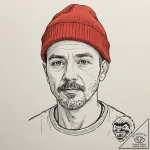 A graphic novel style portrait of steve zisso… – tattoo sketch (№1752182152_0, 10.07.2025 21:15) — tattoovalue.net