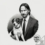 A graphic novel style portrait of john wick,… – tattoo sketch (№1752182444_0, 10.07.2025 21:20) — tattoovalue.net
