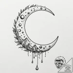 Crescent moon, concept art for tattoo, aesthe… – tattoo sketch (№1752182603_0, 10.07.2025 21:23) — tattoovalue.net