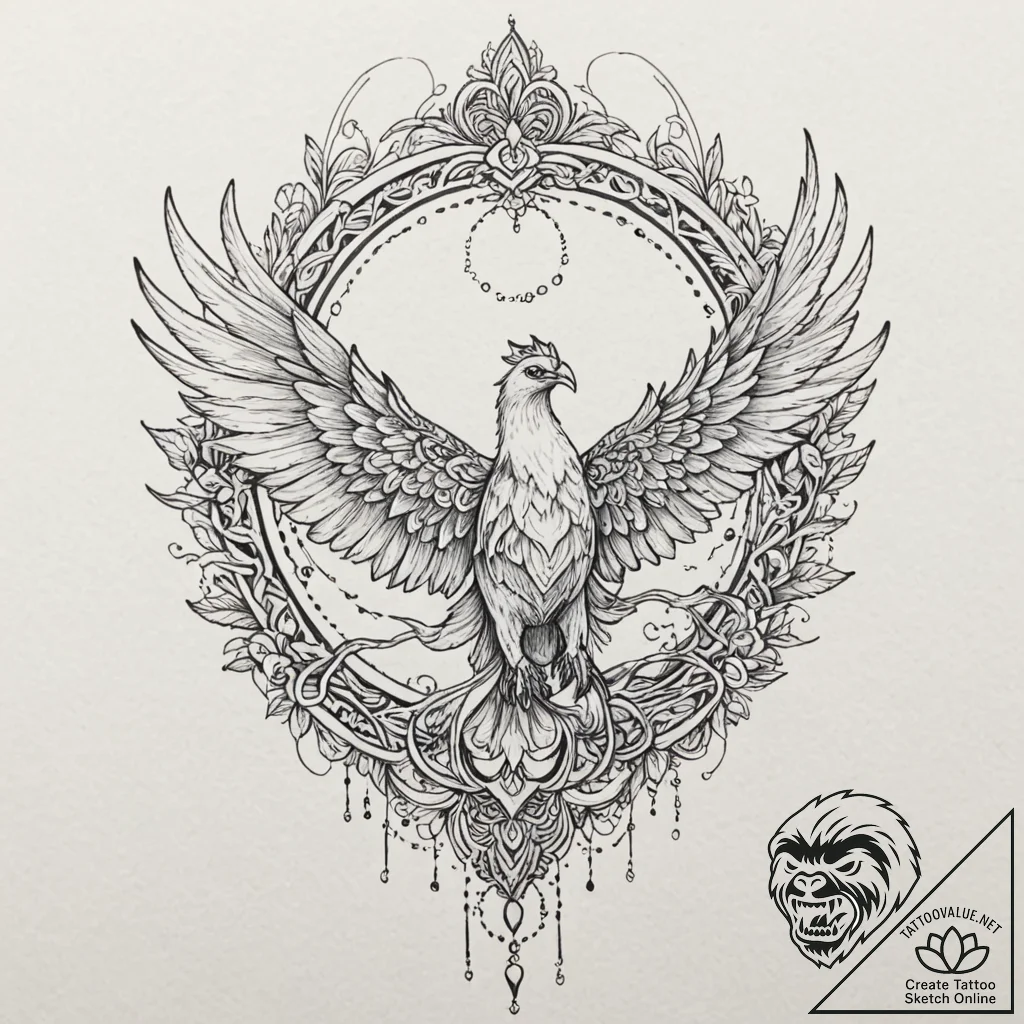 Sirin (mythical bird-woman), tattoo sketch de... - tattoo sketch (№1752182756_0, 10.07.2025 21:25) — tattoovalue.net