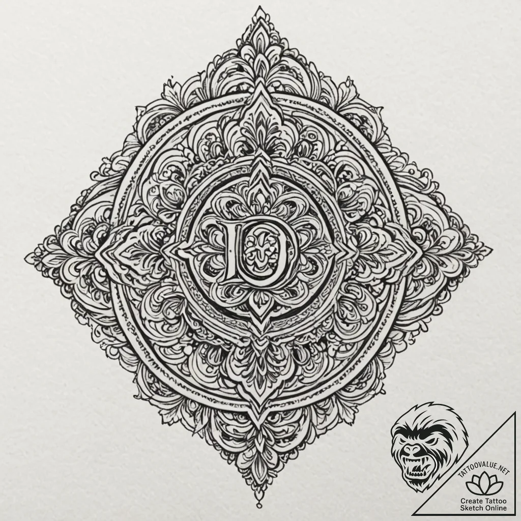A linework tattoo of the u.a. high school log... - tattoo sketch (№1752183003_0, 10.07.2025 21:30) — tattoovalue.net