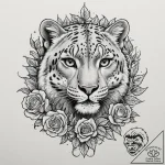 Snow leopard, tattoo sketch design, subtle dr… – tattoo sketch (№1752184429_0, 10.07.2025 21:53) — tattoovalue.net
