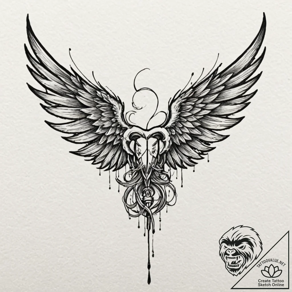 Hermes' wings, tattoo flash sheet design, sub... - tattoo sketch (№1752184513_0, 10.07.2025 21:55) — tattoovalue.net