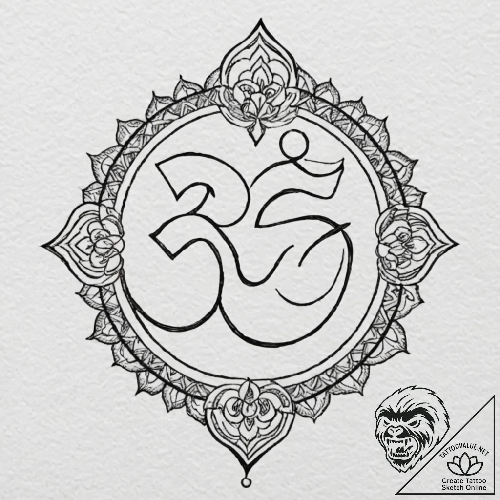 Om (symbol), tattoo flash sheet design, vibra... - tattoo sketch (№1752185856_0, 10.07.2025 22:17) — tattoovalue.net