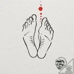 A watercolor sketch of the “foot massage” mon… – tattoo sketch (№1752185941_0, 10.07.2025 22:19) — tattoovalue.net