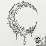 Crescent moon, tattoo drawing outline, minima… – tattoo sketch (№1752186108_0, 10.07.2025 22:21) — tattoovalue.net