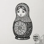 Matryoshka doll (is there, but can be a set),… – tattoo sketch (№1752186702_0, 10.07.2025 22:31) — tattoovalue.net