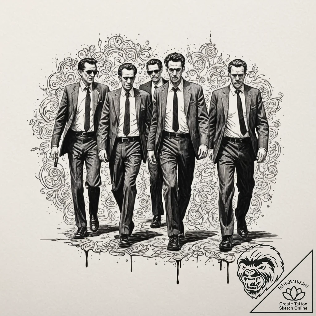 A neo-traditional tattoo of the "walking" sce... - tattoo sketch (№1752188047_0, 10.07.2025 22:54) — tattoovalue.net