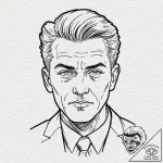 A graphic novel style portrait of marv from s… – tattoo sketch (№1752188470_0, 10.07.2025 23:01) — tattoovalue.net