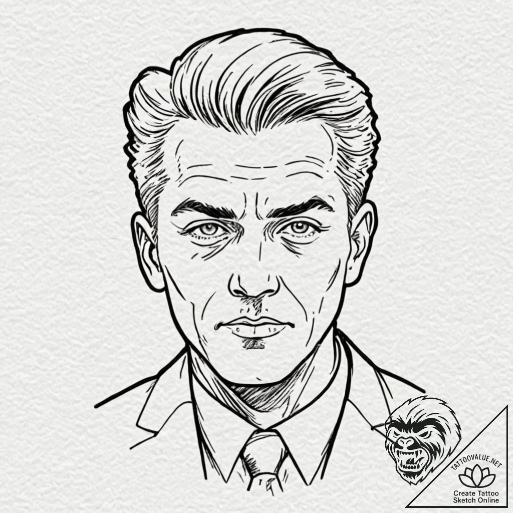 A graphic novel style portrait of marv from s... - tattoo sketch (№1752188470_0, 10.07.2025 23:01) — tattoovalue.net