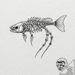 Fish skeleton, concept art for tattoo, black… – tattoo sketch (№1752188638_0, 10.07.2025 23:03) — tattoovalue.net
