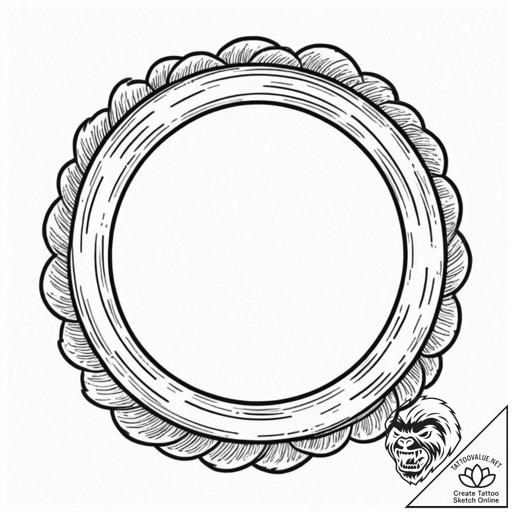 A brushstroke circle (enso), tattoo line art,... - tattoo sketch (№1752188978_0, 10.07.2025 23:09) — tattoovalue.net