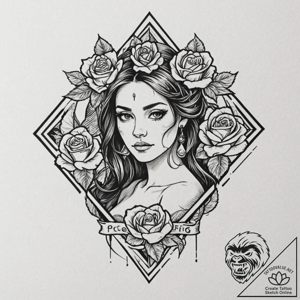 Fortune (goddess/symbol), tattoo drawing outl... - tattoo sketch (№1752189899_0, 10.07.2025 23:24) — tattoovalue.net