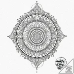 A dotwork mandala incorporating the imperial… – tattoo sketch (№1752191414_0, 10.07.2025 23:50) — tattoovalue.net
