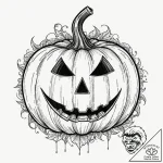 A minimalist tattoo of the halloween pumpkin… – tattoo sketch (№1752191749_0, 10.07.2025 23:55) — tattoovalue.net