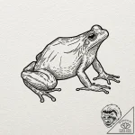 Frog, tattoo drawing outline, black and red i… – tattoo sketch (№1752191833_0, 10.07.2025 23:57) — tattoovalue.net
