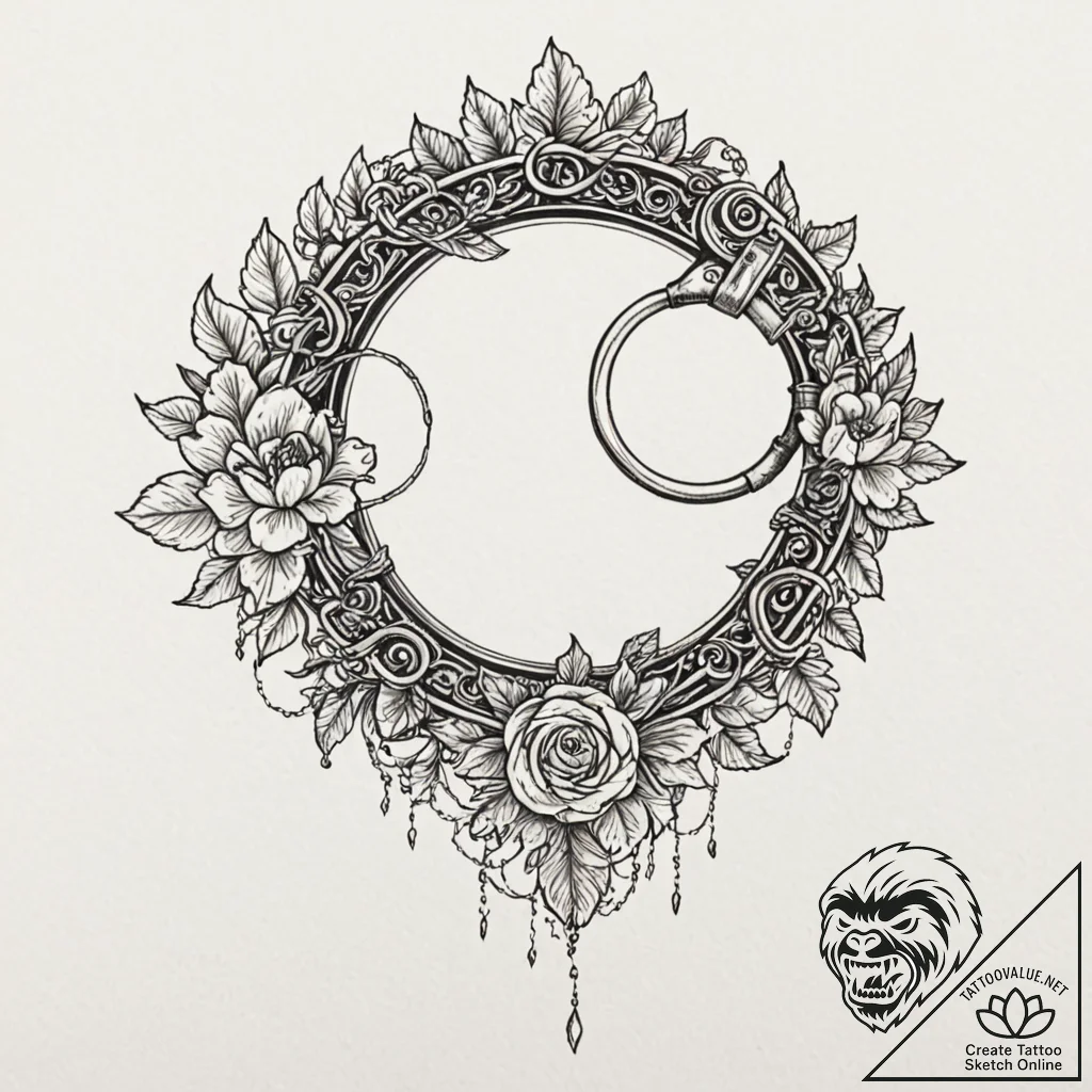 Handcuffs, tattoo flash sheet design, on whit... - tattoo sketch (№1752192336_0, 11.07.2025 00:05) — tattoovalue.net