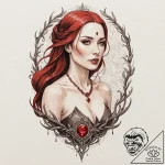 A neo-traditional tattoo of melisandre, the r… – tattoo sketch (№1752192420_0, 11.07.2025 00:07) — tattoovalue.net