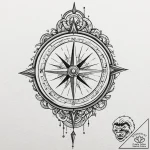 Compass, tattoo drawing outline, moderately d… – tattoo sketch (№1752192503_0, 11.07.2025 00:08) — tattoovalue.net