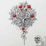 Rosary, concept art for tattoo, masterpiece,… – tattoo sketch (№1752192671_0, 11.07.2025 00:11) — tattoovalue.net