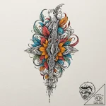 A neo-traditional design of a crysknife, orna… – tattoo sketch (№1752193341_0, 11.07.2025 00:22) — tattoovalue.net