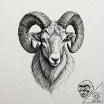 Ram, tattoo sketch design, dynamic compositio… – tattoo sketch (№1752193424_0, 11.07.2025 00:23) — tattoovalue.net