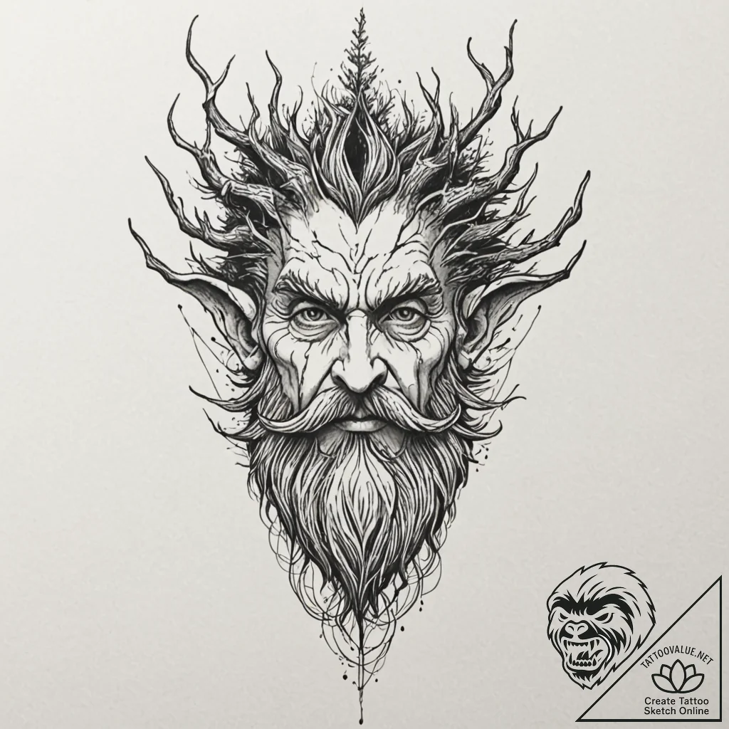 A sketch of treebeard the ent, ancient and wi... - tattoo sketch (№1752194176_0, 11.07.2025 00:36) — tattoovalue.net
