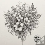 Lilac, artistic tattoo sketch, highly detaile… – tattoo sketch (№1752194259_0, 11.07.2025 00:37) — tattoovalue.net