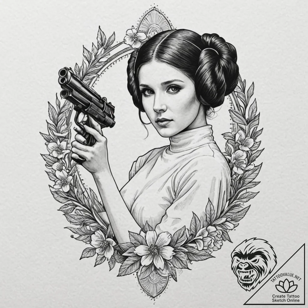 17. a beautiful linework tattoo design of pri... - tattoo sketch (№1752196015_0, 11.07.2025 01:06) — tattoovalue.net