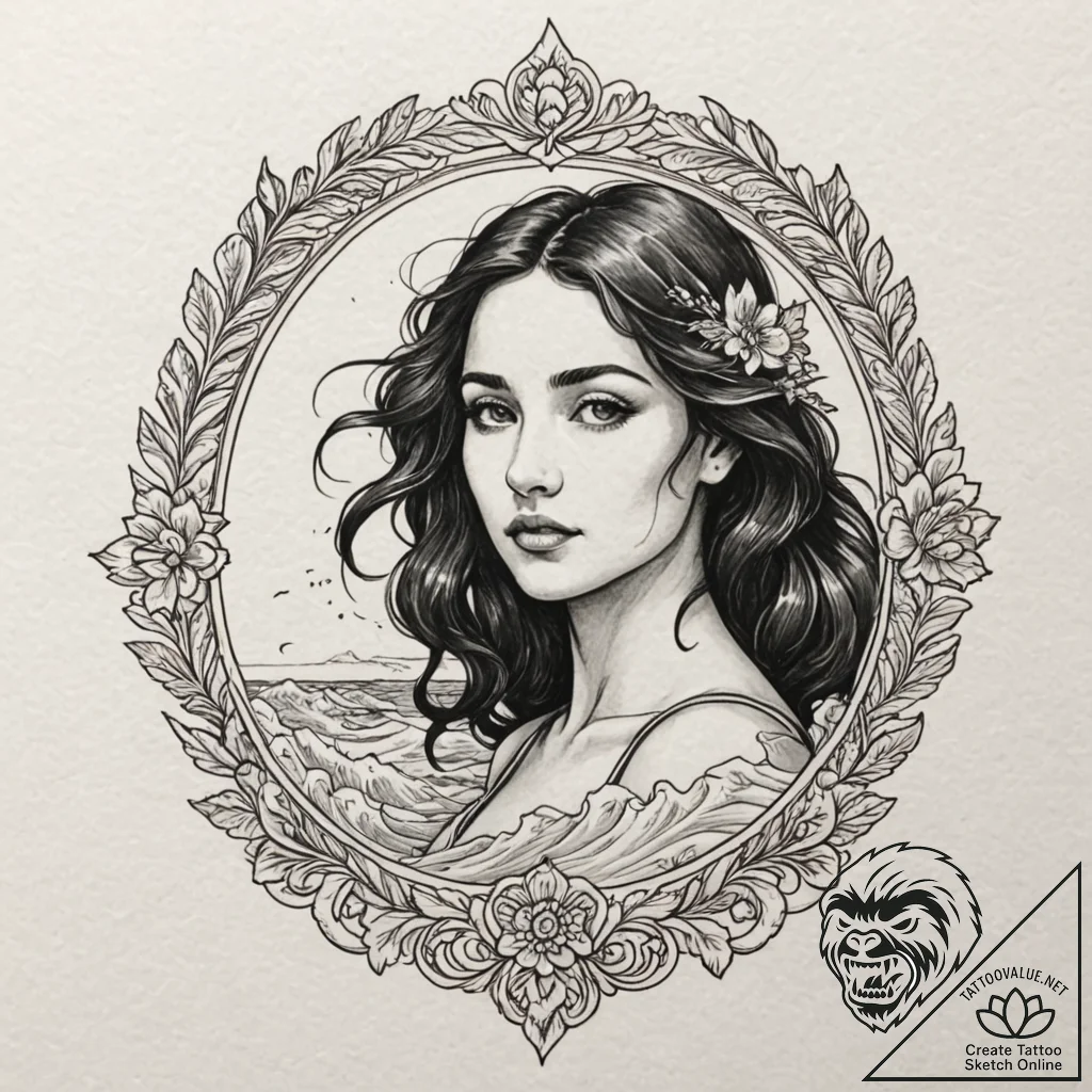 A neo-traditional tattoo of the main characte... - tattoo sketch (№1752196433_0, 11.07.2025 01:13) — tattoovalue.net