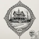 A sketch of norman bates’ silhouette in front… – tattoo sketch (№1752197017_0, 11.07.2025 01:23) — tattoovalue.net