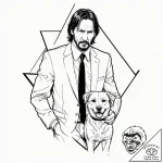 A graphic novel style portrait of john wick,… – tattoo sketch (№1752197102_0, 11.07.2025 01:25) — tattoovalue.net