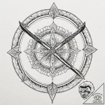 A dotwork mandala incorporating the symbols o… – tattoo sketch (№1752197773_0, 11.07.2025 01:36) — tattoovalue.net