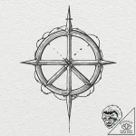 The peace symbol made from broken weapons, ta… – tattoo sketch (№1752198107_0, 11.07.2025 01:41) — tattoovalue.net