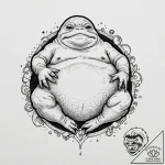 Sketch of jabba the hutt, detailed and grotes… – tattoo sketch (№1752198191_0, 11.07.2025 01:43) — tattoovalue.net
