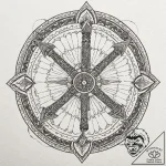 A dotwork mandala incorporating the symbols o… – tattoo sketch (№1752198527_0, 11.07.2025 01:48) — tattoovalue.net