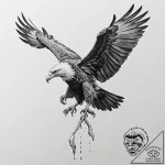 Vulture, concept art for tattoo, soft whip sh… – tattoo sketch (№1752198613_0, 11.07.2025 01:50) — tattoovalue.net