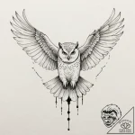 A sketch of hedwig the owl in flight., ink il… – tattoo sketch (№1752198782_0, 11.07.2025 01:53) — tattoovalue.net