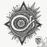 A dotwork tattoo of the weyland-yutani corpor… – tattoo sketch (№1752199033_0, 11.07.2025 01:57) — tattoovalue.net