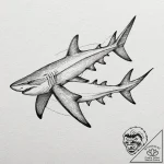 Hammerhead shark, tattoo line art, sketch tat… – tattoo sketch (№1752199117_0, 11.07.2025 01:58) — tattoovalue.net