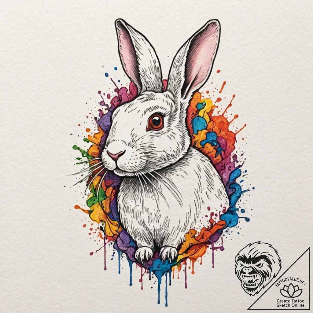 A linework tattoo of the killer rabbit from m... - tattoo sketch (№1752199957_0, 11.07.2025 02:12) — tattoovalue.net