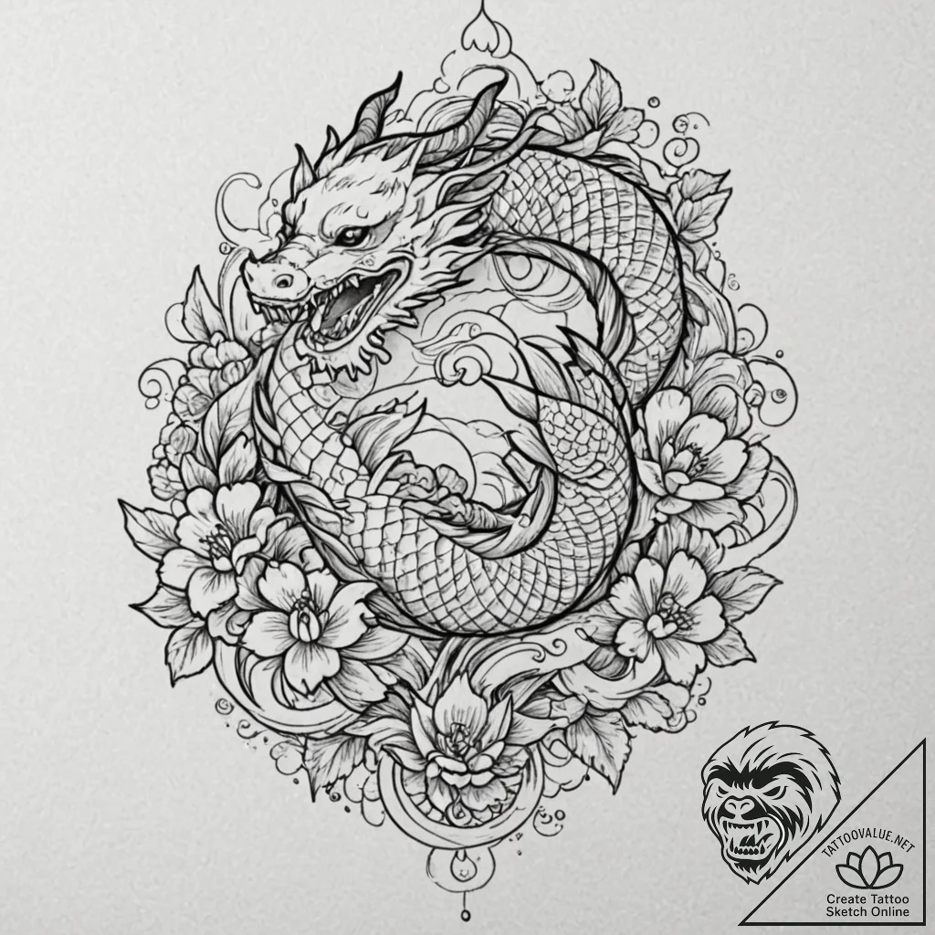 Mandala, tattoo flash sheet design, irezumi j... - tattoo sketch (№1752200724_0, 11.07.2025 02:25) — tattoovalue.net