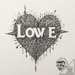 Audio waveform of a specific word (e.g., “lov… – tattoo sketch (№1752200978_0, 11.07.2025 02:29) — tattoovalue.net