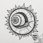 Snail, concept art for tattoo, studio lightin… – tattoo sketch (№1752201735_0, 11.07.2025 02:42) — tattoovalue.net