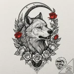 A sketch of a werewolf howling at the full mo… – tattoo sketch (№1752201819_0, 11.07.2025 02:43) — tattoovalue.net
