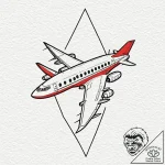 Airplane, tattoo flash sheet design, black an… – tattoo sketch (№1752202156_0, 11.07.2025 02:49) — tattoovalue.net