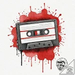 A minimalist tattoo of a huey lewis and the n… – tattoo sketch (№1752202324_0, 11.07.2025 02:52) — tattoovalue.net