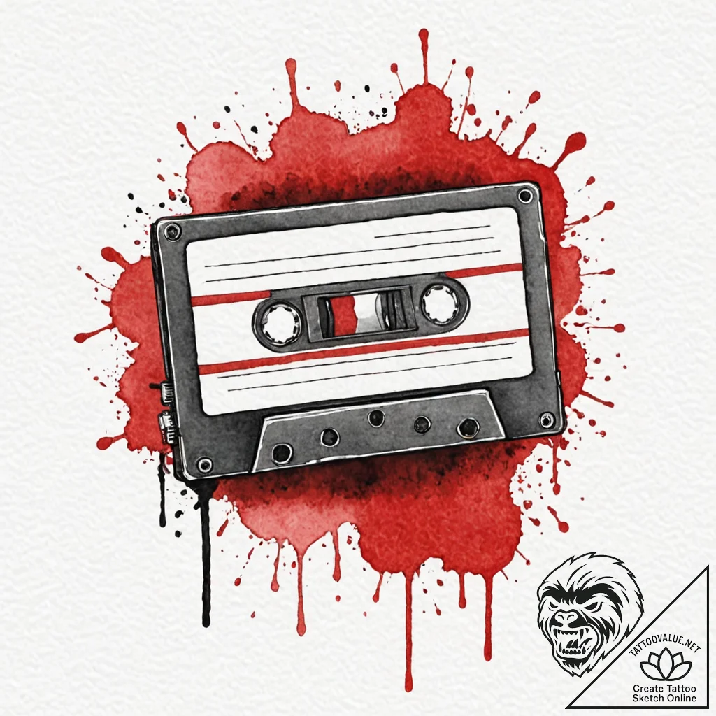 A minimalist tattoo of a huey lewis and the n... - tattoo sketch (№1752202324_0, 11.07.2025 02:52) — tattoovalue.net